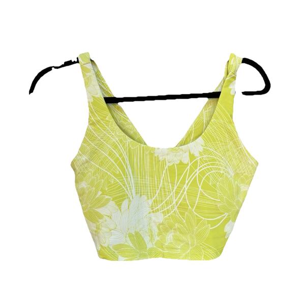 Joy Lab Lime Green White Floral Print Sports Bra, Women’s Small - Picture 1 of 5